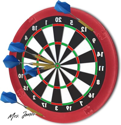 Mrs. Jones Dartbord Surround Ring R5 - Beschermring Darts Muurbescherming - Diameter 45 cm Rond Backboard Bordeaux .