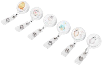 Dailygoods- Badgehouder met Trekkoord - 360° Roterende Clip - Schattig Dier Patroon - Duurzaam ABS-Materiaal - Lange Levensduur - ID-Namenschildhouder - Identificatiehouder