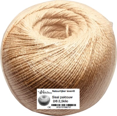 Sisal paktouw 2/6 2,5kg - sisaltouw - touw