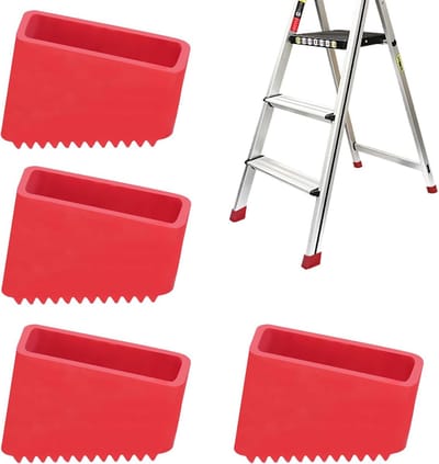 Rubberen Laddervoetjes - Reserveonderdelen Ladder - Ladder Stabiliseren - Antislip Diepe Groeven - 4 stuks 50x20mm - Roze