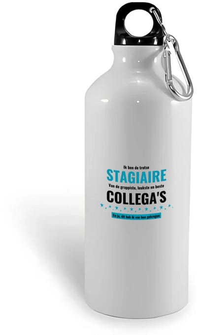 Hacebo® - ik ben de trotste stagiaire van de grappigste, leukste en beste collega's, en ja dit heb ik van hun gekregen waterfles - de trotste stagiaire - collega's - werknemers - verjaardagscadeau - verjaardag - water fles - 400ML