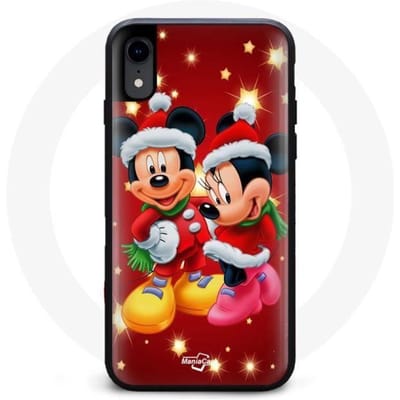 Coque - Maniacase - Iphone XS - Mickey Mouse et Minnie Mouse - Protection - Souple noir