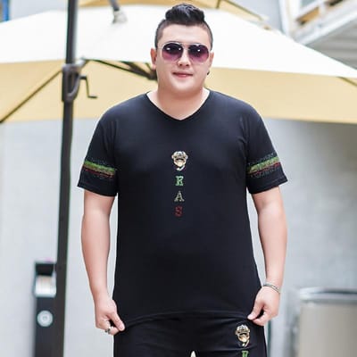 Extra Groot Heren Casual T-shirt met Korte Mouwen Jeugd Veelzijdig Mode Dikke Man Dikke Man T-shirt Plus Dik Plus Maat 7XL