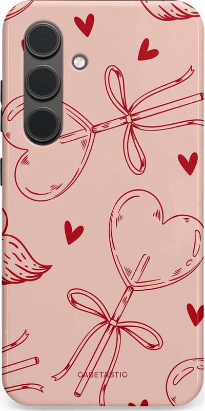 Casetastic Hoesje Geschikt voor Samsung S24 - Stijlvolle Beschermende Duo-layer Case - Zoete strikjes