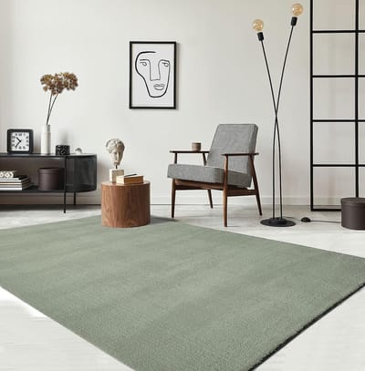 the carpet RELAX – Extra Zacht & Wasbaar Vloerkleed tot 30°C met Antislip Onderzijde – Fluweelachtige Structuur – Voor Slaapkamer of Woonkamer – Groen, 80 x 150 cm