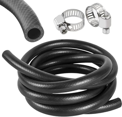 Rubber Koelslang Ø 8mm NBR Brandstofslang, Diesel- en Waterkoelslang met 2 Slangklemmen voor Voertuigen