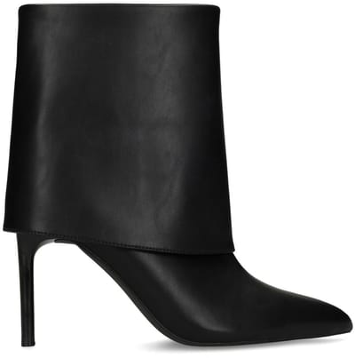 Sacha - Dames - Zwarte flap enkellaarsjes met hak - Maat 36