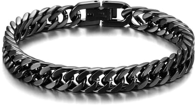Goud/Zilver/Zwart Armband Heren Roestvrijstalen Schakelarmbanden 8/12/17mm Breedte Gladde Cubaanse Bangle Herenarmbanden Sieraden Cadeau voor Mannen Jongens 18cm/20cm/22cm