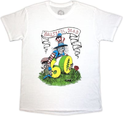 Grateful Dead - 60th Rose Pose Heren Tshirt - S - Wit