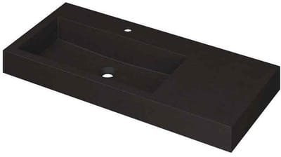 INK Momento Wastafel Quartz Wasbak Links met 1 Kraangat - 1000x450x90 mm - Quartz Zwart
