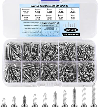 SnelShoppen - 650 Pcs M2 M2.5 M3 Zelftappende Schroeven Set - Houtschroeven Phillips voor Hout en Plastic - Duurzaam Carbon Staal Assortiment voor Thu