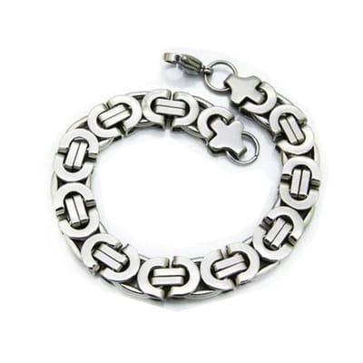 Aramat Jewels | Armbanden | Stoere Zilveren Konings Schakelarmband 22cm | | | |11mm | Staal | Volwassenen | Verkleurd niet
