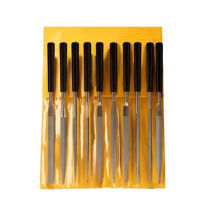 10-delige Mini Vijlenset 3x140 mm – Duurzaam Staal – Vlak, Driehoekig en Halfrond – Voor Houtbewerking en Metaalbewerking