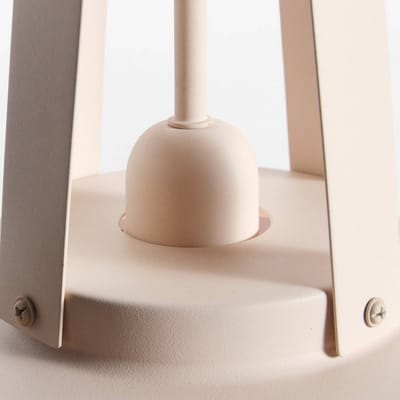 Crèmekleurige Hanglamp Eden 7704CR van Mexlite - Hoogte verstelbaar, materiaal: kunststof/metaal, diameter 42 cm, E27 fitting, trendy stijl voor binnengebruik