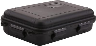 Schokbestendige en waterdichte opbergdoos met 2 U-vormige sluitingen en schuimopslag voor outdoor reizen - Grote zwarte organizer