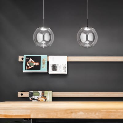 Fabas Luce LED hanglamp Ariel, 1-lamp, Ø 25cm, glas, dimmer, CCT