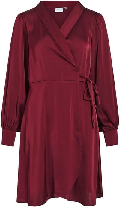 Elegante Korte Wikkeljurk voor Dames in Satijn