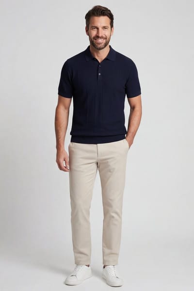 Baileys – Heren – Poloshirt – Gebreid – Korte mouwen - Polo – Navy - 615781-60
