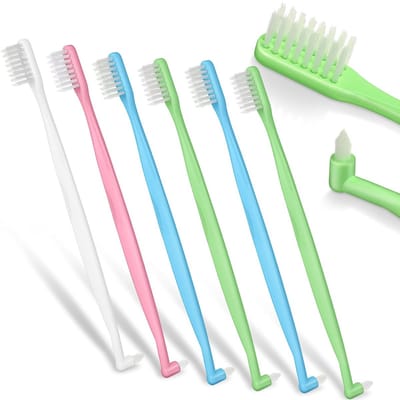 Dailygoods - 6 Stuks Getufte Tandenborstel Interspace V-Trim - Zacht voor Orthodontische Bretels
