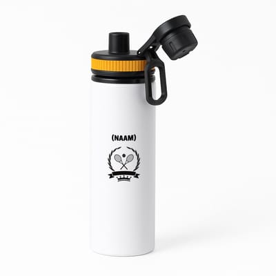 Hacebo® - Tennis met eigen naam waterfles met draaidop oranje - Tennis - Tennisser - Sport - water fles - 850ML