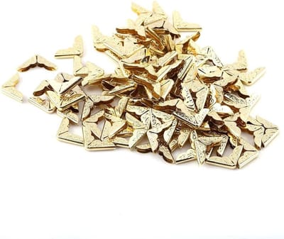 Set van 100 fotohoeken voor scrapbooking, gele metalen hoekbeschermers voor albums, notitieboeken en menu's