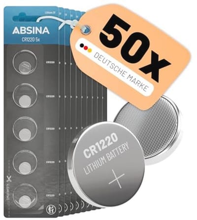 Knoopcel 3V CR1220 - Lithium batterij voor autosleutels en horloges - 5 stuks