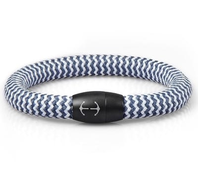 Touw armband Galeara NAU met magnetische sluiting Wit - Blauw 19.5cm heren en dames