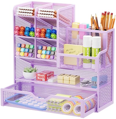 Unyqoos ® Bureau-Organizer met Multifunctionele Pennenhouder en Ruime Opbergmogelijkheden voor Thuis en Kantoor