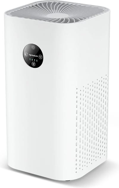 DrPhone PureBreeze – Slimme en Stille Luchtreiniger - H13 HEPA-filter - Helpt Tegen Stof, Hooikoorts En Allergie - Air Purifier - 180 m3 - Instelbare snelheden - Wit