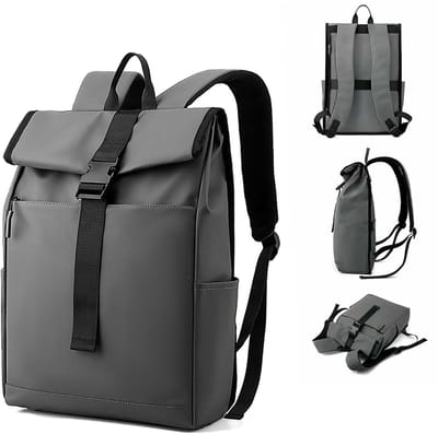 Roltoprugzak – Stijlvolle schoudertas – Casual rugzak voor heren – Laptoprugzak – Reistas – Unisex – Rugzak voor dagelijks gebruik – Waterdicht – 30 liter – Grijs