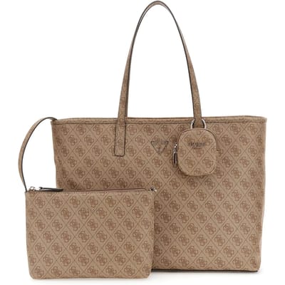 GUESS shopper schoudertas met laptopvak Power Play II Large Tech Tote Latte Logo Lichtbruin