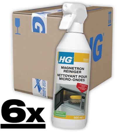 6 x HG Magnetronreiniger 500 ml - Magnetronreiniger - Vet Verwijderen - Magnetron Schoonmaken - Keukenreiniger - HG Magnetronreiniger