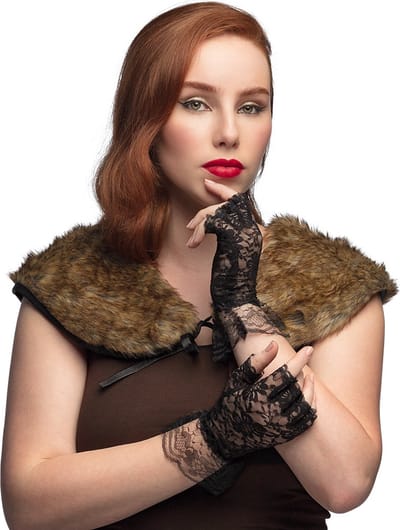 Boland - Paar kanten handschoenen Paris Zwart - Volwassenen - Vrouwen - Charleston - Flapper - Roaring 20's - Carnaval - Themafeest