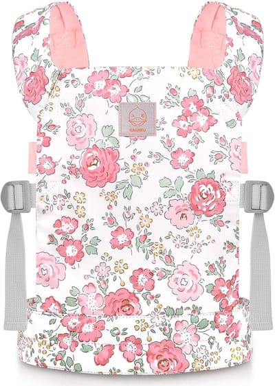 Draagdoek voor Poppen en Speelgoed - 100% Katoen, Roze Pioenroos