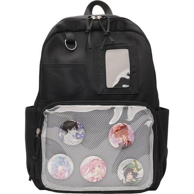 Dames Meerlaagse Casual Reisrugzak College Stijl Schooltas Rugzak met Grote Capaciteit Campus Veelzijdig Transparante Pijnzak Without pendant