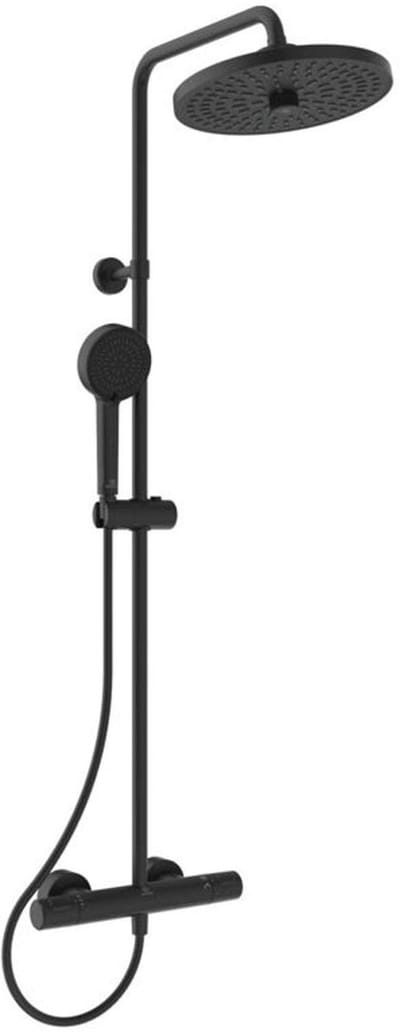 Ideal Standard CeraTherm - Doucheset met thermostaat, diameter 26 cm, 2 jets, zijde zwart A7210XG