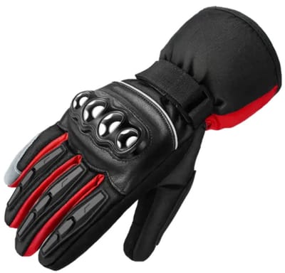 KZQ Motorhandschoenen Heren Waterdicht Winddicht Thermisch Geïsoleerd Touchscreen Antislip Motorrijden Winter rood
