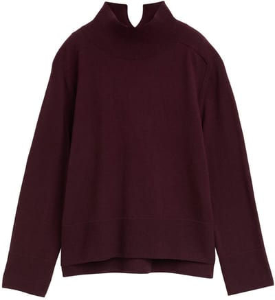 Tom Tailor - Gebreide trui met kasjmiermix - Maat M - Dark Red Mélange