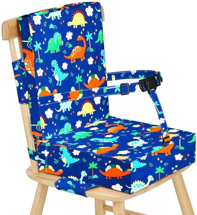 OmGoods - Dailygoody - Zitverhoging - Dikke booster - Veiligheidsgesp - Blauw - Antislip - Geschikt voor kindereettafel - Draagbaar reiskussen