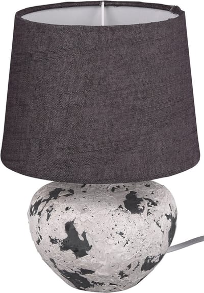 LED Tafellamp - Torna Bae - E14 Fitting - Rond - Mat Grijs - Keramiek