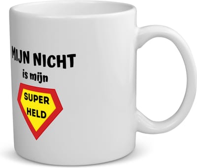 Akyol - mijn nicht is mijn superheld koffiemok - theemok - Nicht - super nicht - verjaardag - cadeautje voor nicht - nicht artikelen - kado - geschenk - 350 ML inhoud