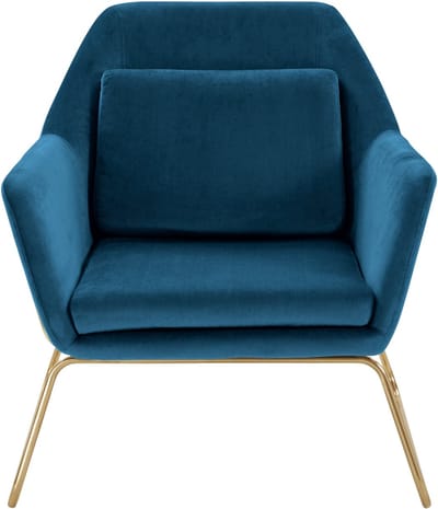 Julian-Fauteuil Petrol Velvet Gold