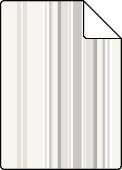 Proefstaal ESTAhome behang strepen grijs en beige - 26.5 x 21 cm - 138805-S