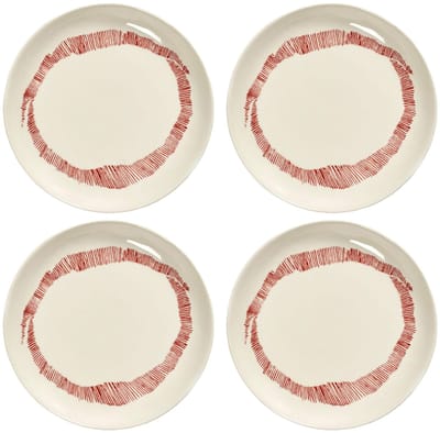Serax - Ottolenghi Feast - Bord XS - Wit/Rood - 16 Ø - 4 stuks