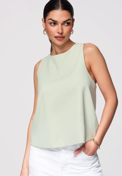 OMBRE Blouse - Loose Fit - Mouwloos - Geen Sluiting Groen S