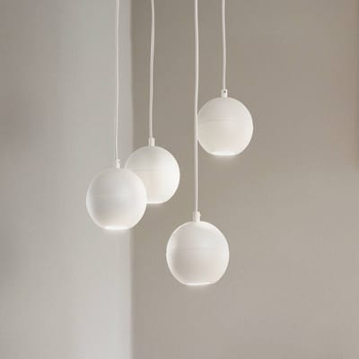 HELAM Hanglamp Midway, zandkleurig, 4-lamps, Ø 35 cm, GU10