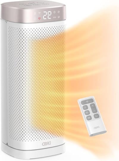 Elektrische Kamerverwarming - Ventilator Kachel - Snelle Ruimte Verwarming - Stille Werking 34 dB - 16 Inch Toren - Wit