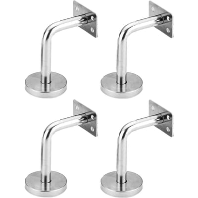 4 Pièces Support Mural en Acier Inoxydable pour Rampe d'Escalier Support Robuste pour Rampe d'Escalier white