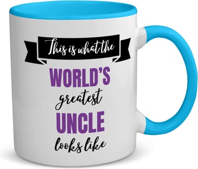 Akyol - world's greatest uncle koffiemok - theemok - blauw - Oom - een oom - verjaardagscadeau - cadeau voor oom - kado - 350 ML inhoud