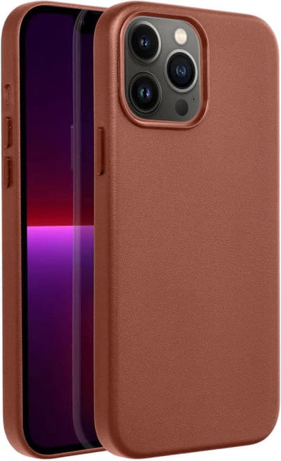 Casify Leren Hoesje geschikt voor MagSafe iPhone 13 Pro Max Hoesje - Omber